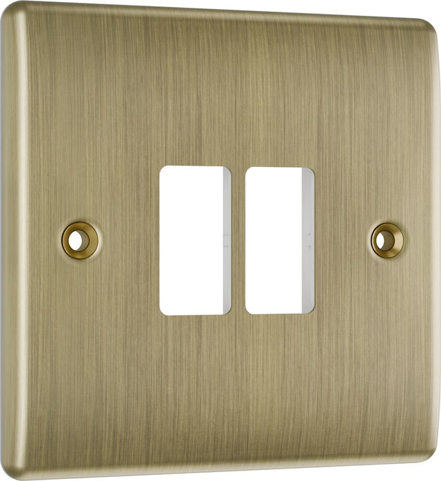BG GridLite MNAB2 Nexus Metal 2G Grid Front Plate - Antique Brass