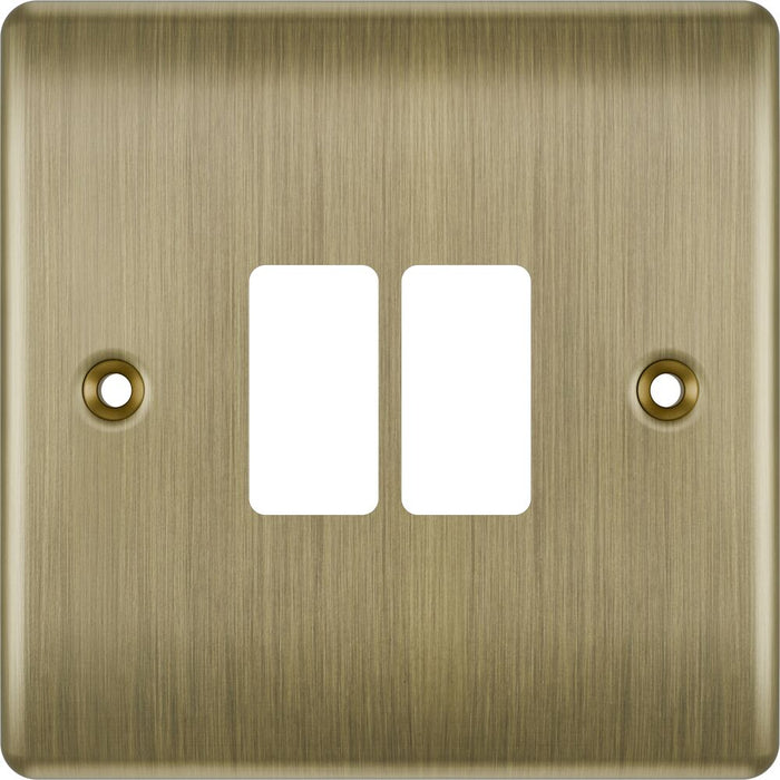 BG GridLite MNAB2 Nexus Metal 2G Grid Front Plate - Antique Brass