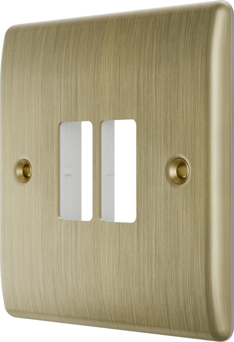BG GridLite MNAB2 Nexus Metal 2G Grid Front Plate - Antique Brass