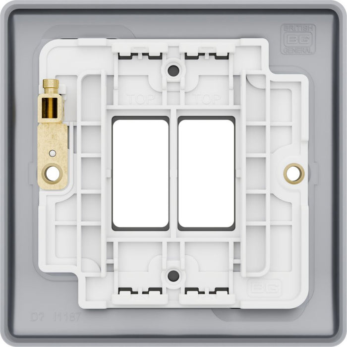 BG GridLite MNAB2 Nexus Metal 2G Grid Front Plate - Antique Brass