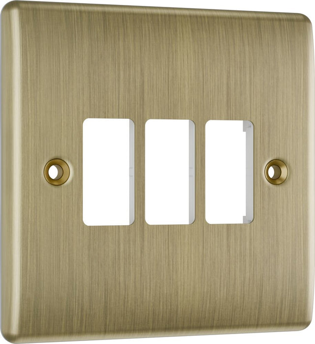 BG GridLite MNAB3 Nexus Metal 3G Grid Front Plate - Antique Brass