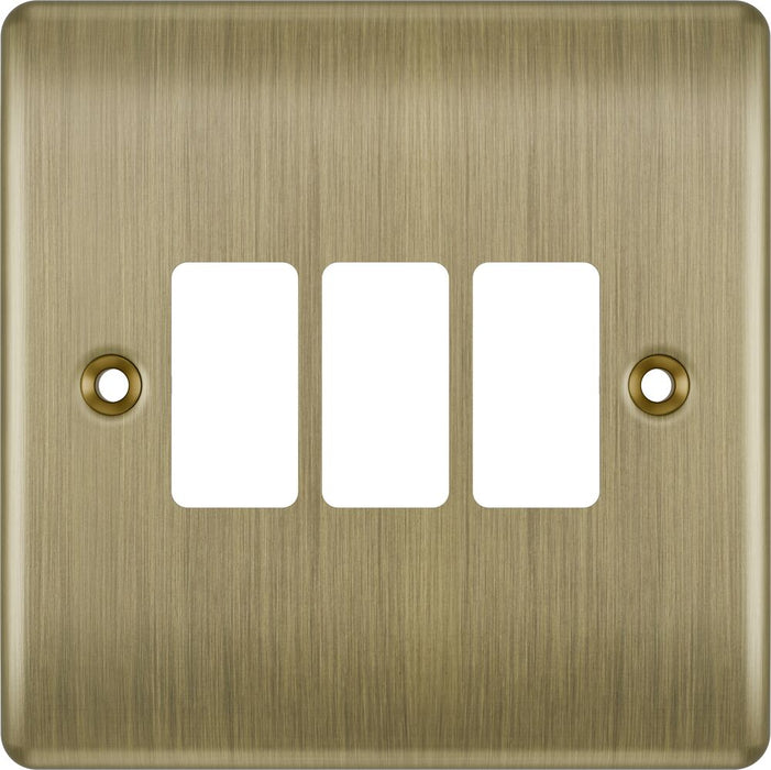 BG GridLite MNAB3 Nexus Metal 3G Grid Front Plate - Antique Brass