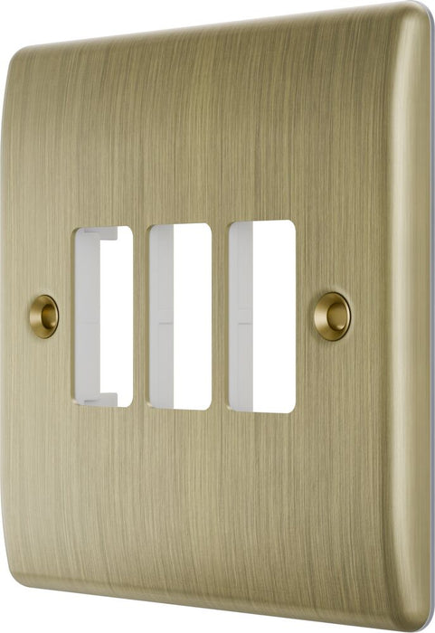 BG GridLite MNAB3 Nexus Metal 3G Grid Front Plate - Antique Brass