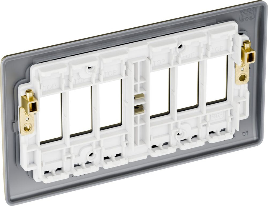 BG GridLite MNAB6 Nexus Metal 6G Grid Front Plate - Antique Brass