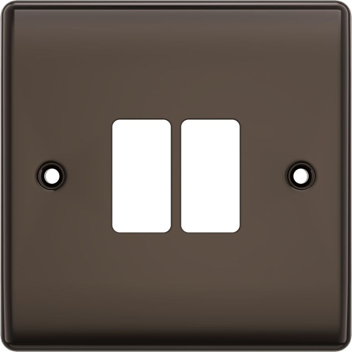 BG GridLite MNBN2 Nexus Metal 2G Grid Front Plate - Black Nickel