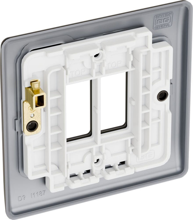 BG GridLite MNBN2 Nexus Metal 2G Grid Front Plate - Black Nickel