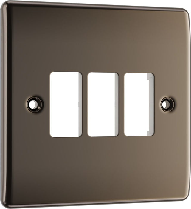 BG GridLite MNBN3 Nexus Metal 3G Grid Front Plate - Black Nickel