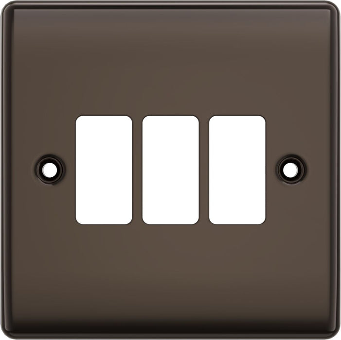BG GridLite MNBN3 Nexus Metal 3G Grid Front Plate - Black Nickel