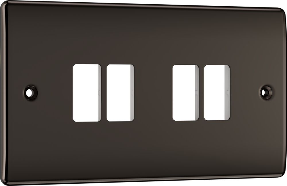 BG GridLite MNBN4 Nexus Metal 4G Grid Front Plate - Black Nickel