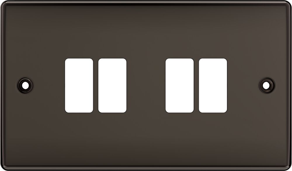 BG GridLite MNBN4 Nexus Metal 4G Grid Front Plate - Black Nickel