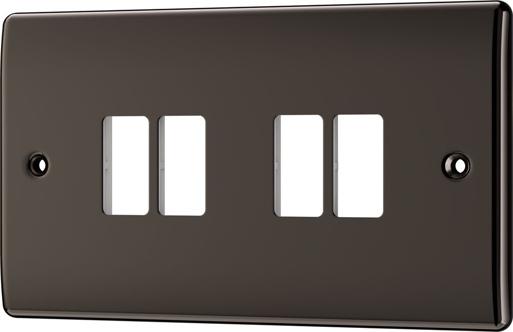 BG GridLite MNBN4 Nexus Metal 4G Grid Front Plate - Black Nickel