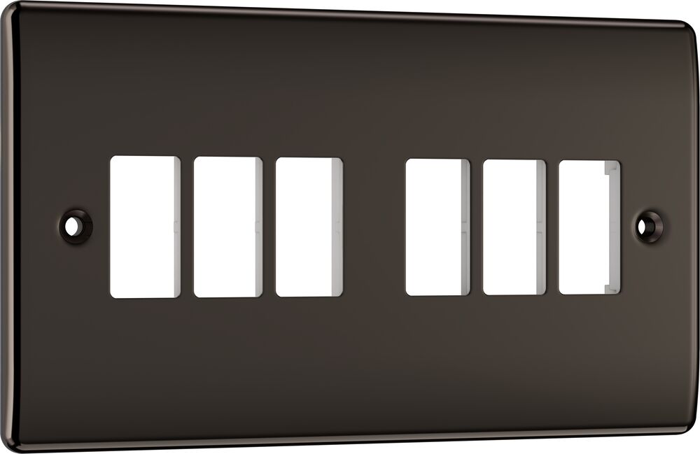 BG GridLite MNBN6 Nexus Metal 6G Grid Front Plate - Black Nickel