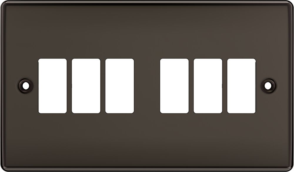 BG GridLite MNBN6 Nexus Metal 6G Grid Front Plate - Black Nickel