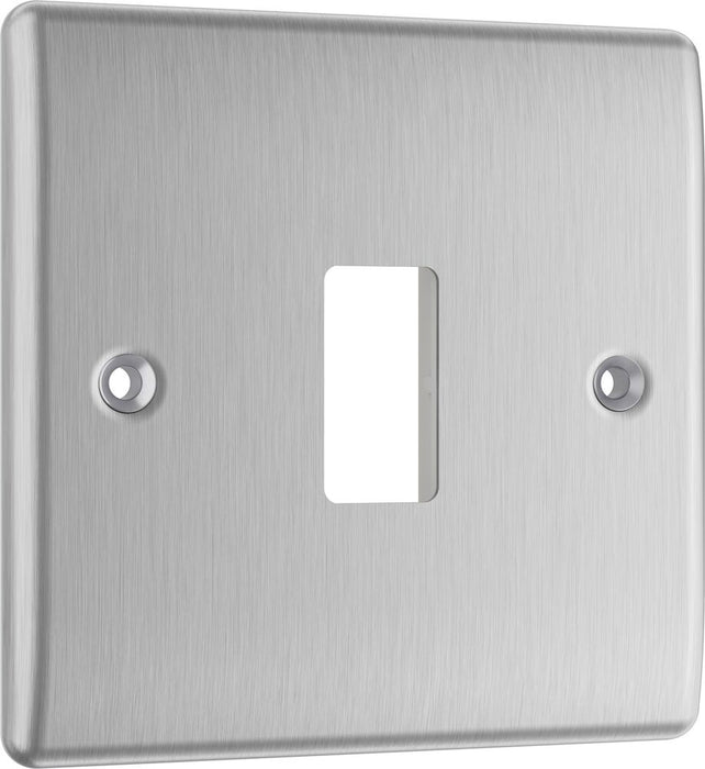 BG GridLite MNBS1 Nexus Metal 1G Grid Front Plate - Brushed Steel