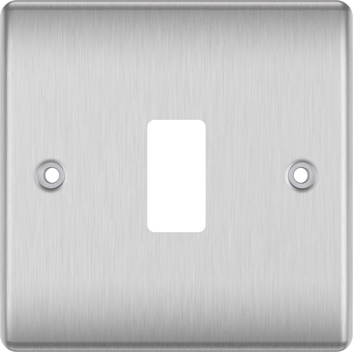 BG GridLite MNBS1 Nexus Metal 1G Grid Front Plate - Brushed Steel
