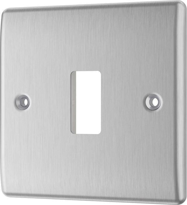 BG GridLite MNBS1 Nexus Metal 1G Grid Front Plate - Brushed Steel