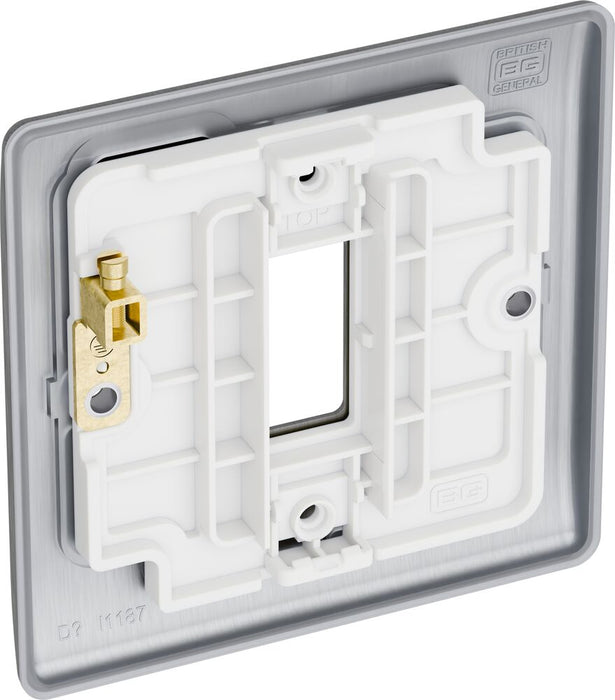 BG GridLite MNBS1 Nexus Metal 1G Grid Front Plate - Brushed Steel