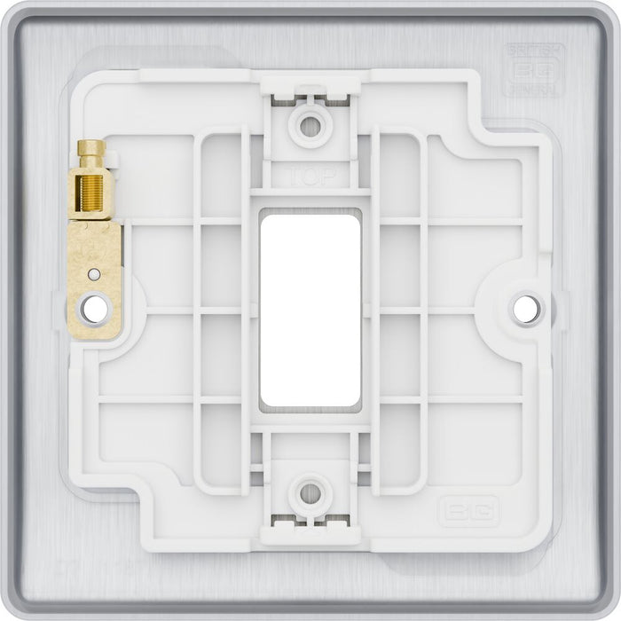 BG GridLite MNBS1 Nexus Metal 1G Grid Front Plate - Brushed Steel