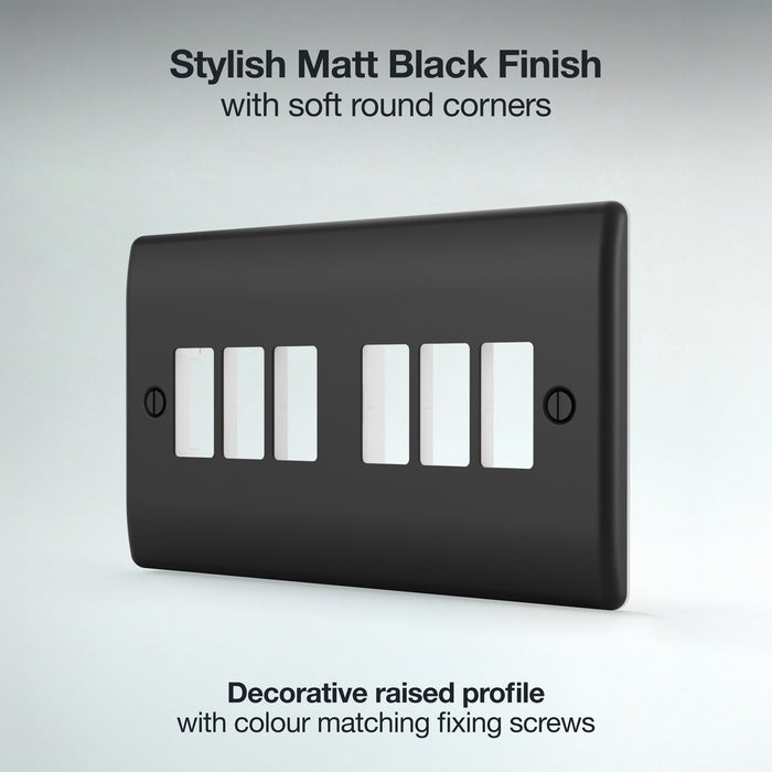 BG GridLite MNFB6 Nexus Metal 6G Grid Front Plate - Matt Black