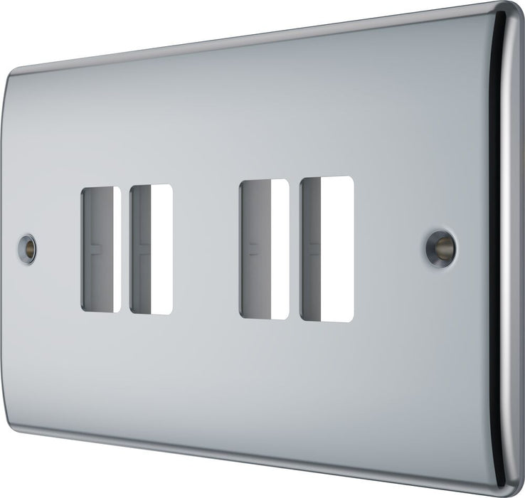 BG GridLite MNPC4 Nexus Metal 4G Grid Front Plate - Polished Chrome