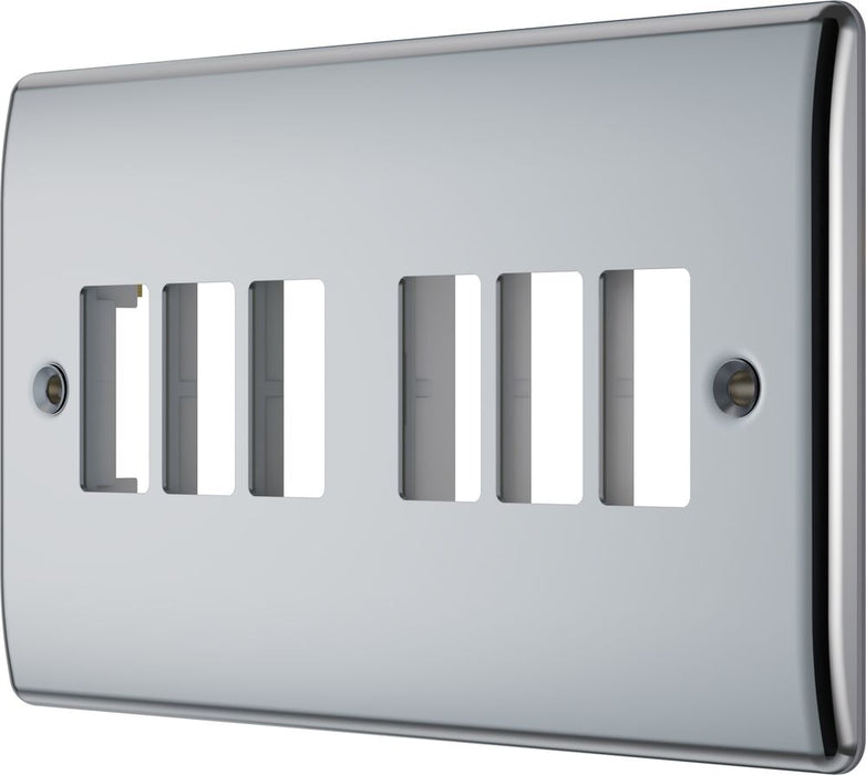 BG GridLite MNPC6 Nexus Metal 6G Grid Front Plate - Polished Chrome