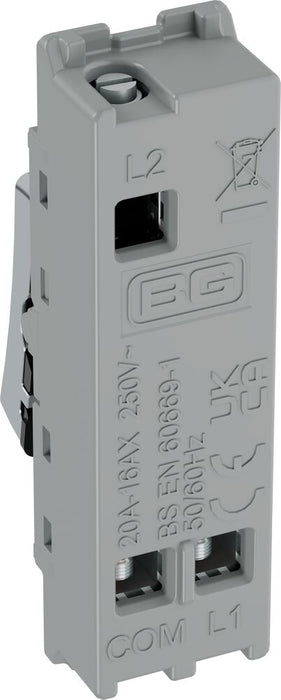 BG GridLite MPC12 20A 16AX SP 2-Way Switch Module - Polished Chrome