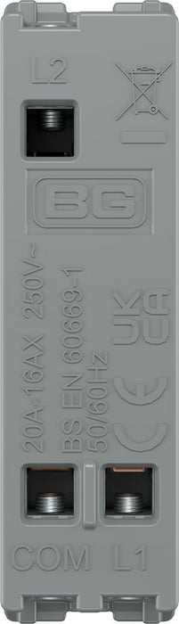 BG GridLite MPC12 20A 16AX SP 2-Way Switch Module - Polished Chrome