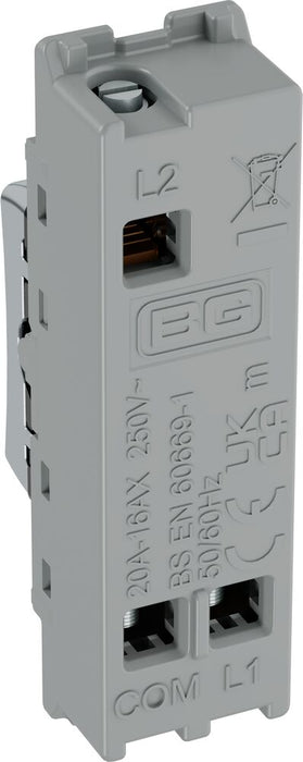 BG GridLite MPC12C 20A SP 2-Way (Centre Off) Switch Module - Polished Chrome