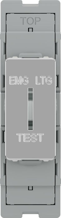 BG GridLite MPC12EL 20A 16AX SP 2-Way Key Switch Module "EMG LTG TEST" - Polished Chrome