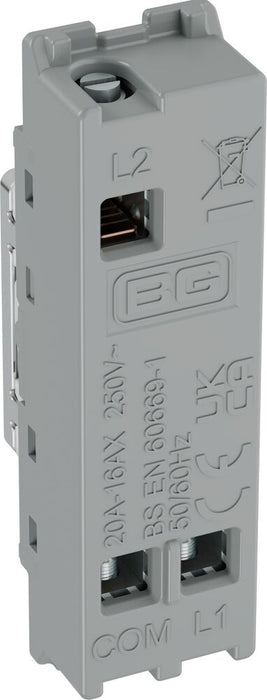 BG GridLite MPC12EL 20A 16AX SP 2-Way Key Switch Module "EMG LTG TEST" - Polished Chrome
