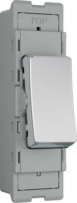 BG GridLite MPC14 20A 1-Way Retractive Switch Module - Polished Chrome