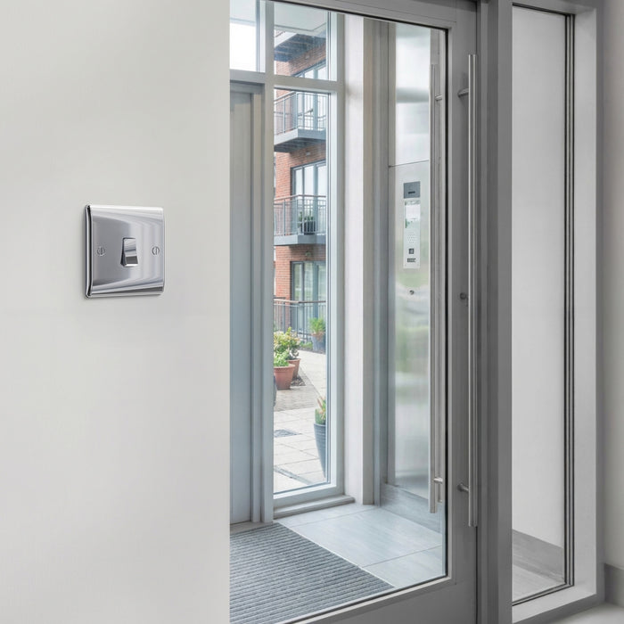 BG GridLite MPC142 20A 2-Way Retractive Switch Module - Polished Chrome