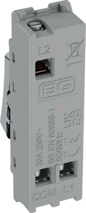 BG GridLite MPC142BELL 20A 2-Way Retractive Switch Module "Bell Symbol" - Polished Chrome