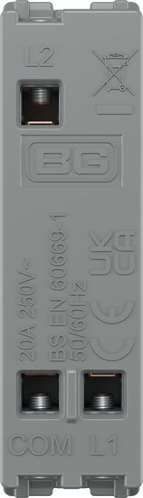 BG GridLite MPC142BELL 20A 2-Way Retractive Switch Module "Bell Symbol" - Polished Chrome