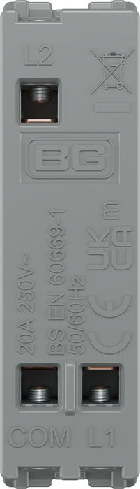 BG GridLite MPC142C 20A SP 2-Way Retractive (Centre Off) Switch Module - Polished Chrome