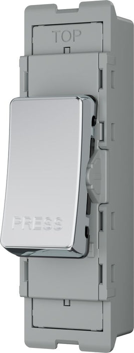 BG GridLite MPC142PR 20A 2-Way Retractive Switch Module "PRESS" - Polished Chrome