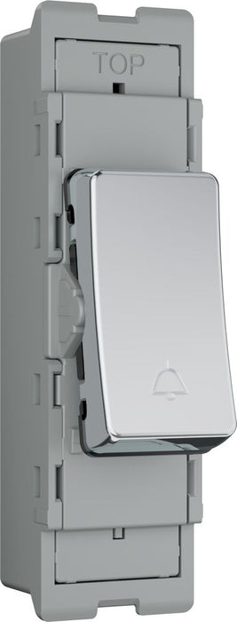 BG GridLite MPC14BELL 20A 1-Way Retractive Switch Module "Bell Symbol" - Polished Chrome