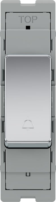 BG GridLite MPC14BELL 20A 1-Way Retractive Switch Module "Bell Symbol" - Polished Chrome