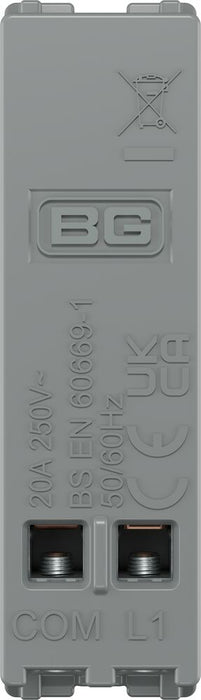 BG GridLite MPC14BELL 20A 1-Way Retractive Switch Module "Bell Symbol" - Polished Chrome