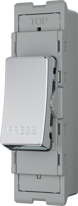 BG GridLite MPC14PR 20A 1-Way Retractive Switch Module "PRESS" - Polished Chrome