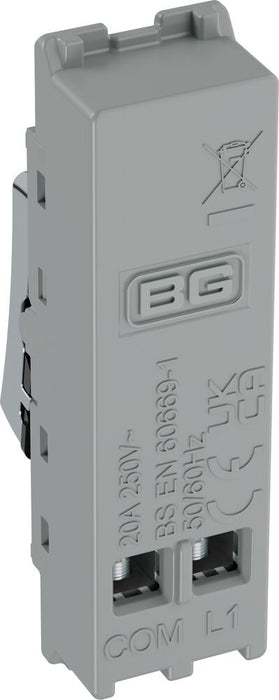 BG GridLite MPC14PR 20A 1-Way Retractive Switch Module "PRESS" - Polished Chrome