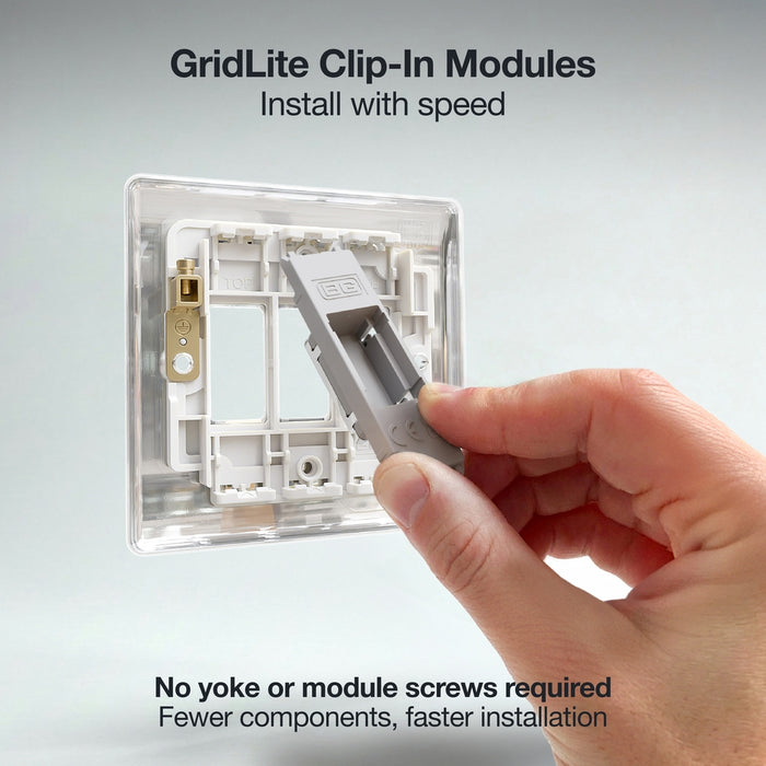 BG GridLite MPCBLNK Blank Module - Polished Chrome
