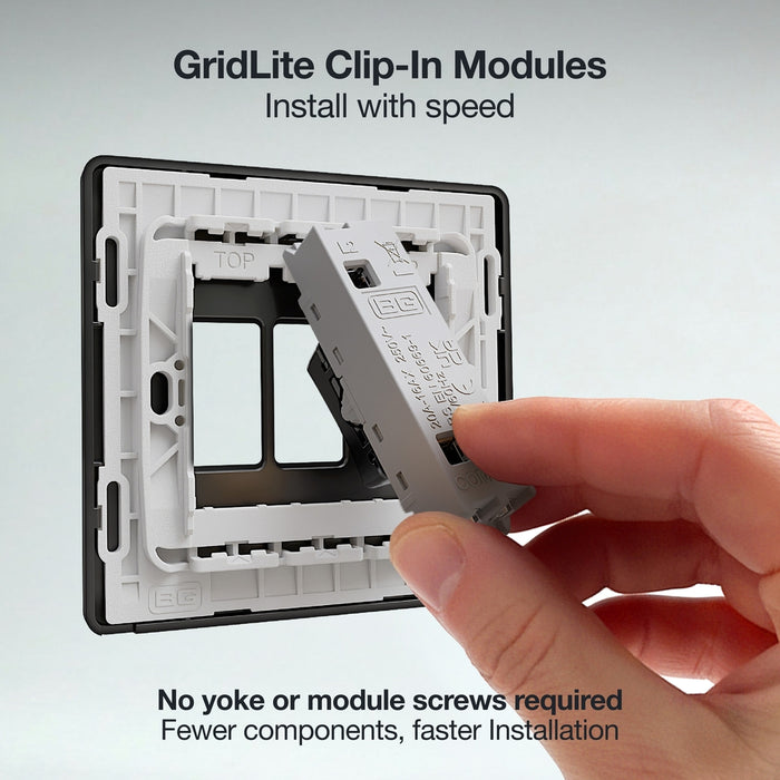 BG GridLite MPCDB12C Evolve 20A SP 2-Way (Centre Off) Switch Module - Black