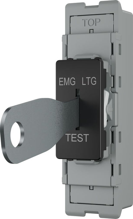 BG GridLite MPCDB12EL Evolve 20A 16AX SP 2-Way Key Switch Module "EMG LTG TEST" - Black