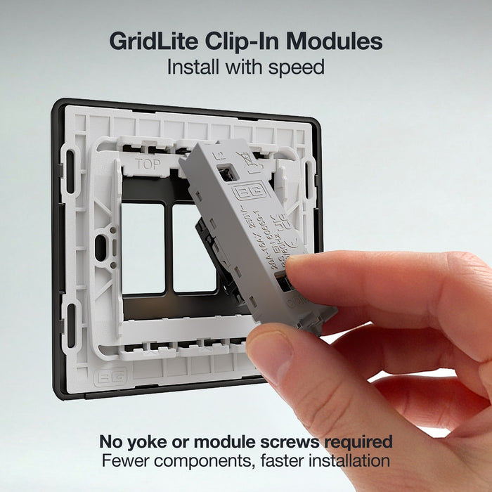 BG GridLite MPCDB12EL Evolve 20A 16AX SP 2-Way Key Switch Module "EMG LTG TEST" - Black