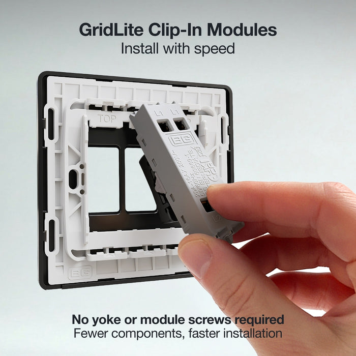 BG GridLite MPCDB13 Evolve 20A 16AX 2-Way Intermediate Switch Module - Black