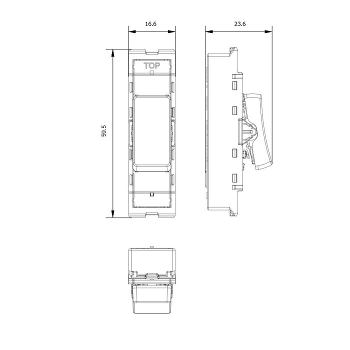 BG GridLite MPCDB14 Evolve 20A 1-Way Retractive Switch Module - Black