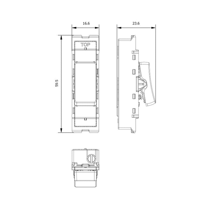 BG GridLite MPCDB142 Evolve 20A 2-Way Retractive Switch Module - Black