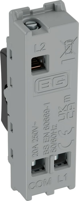 BG GridLite MPCDB142C Evolve 20A SP 2-Way Retractive (Centre Off) Switch Module - Black