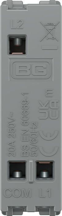 BG GridLite MPCDB142C Evolve 20A SP 2-Way Retractive (Centre Off) Switch Module - Black